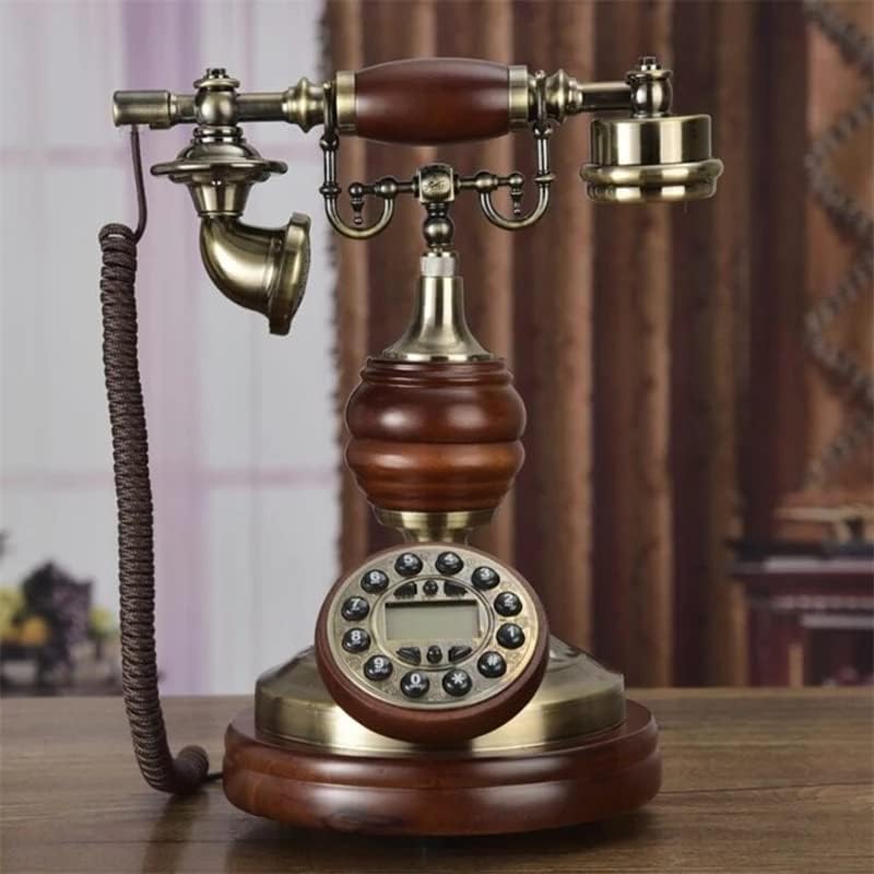 Houkai Antique Fixed Telefone Retro Touch Dial Dial Dial Solid Landline Thone Blue Back Lights+ID на повик+ID на повик