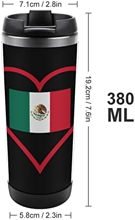 Го сакам Мексико црвено срце патувања за кафе со кафе со капаци изолирани чаши од не'рѓосувачки челик двојна wallидна вода