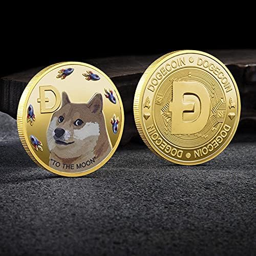 1 мл злато-позлатена комеморативна монета со комеморативна монета злато-позлатена Dogecoin 2021 со ограничено издание колекционерска монета со заштитна кутија