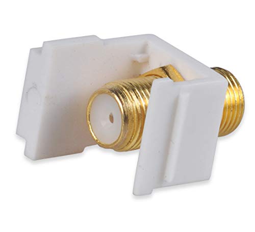 Conshine RG6 Coaxial Keystone Jack, TV Coax Cable/F-Type Белиот Snap-In Keystone F-Connector Jack, 4-пакет