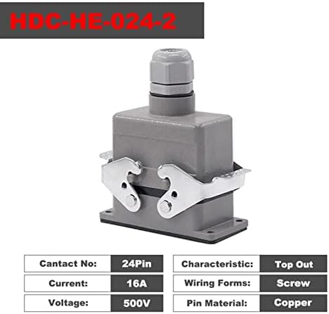 Gruni тешки конектори HDC-HE-006 Завртки за завртки 500V Индустриски правоаголен авијациски приклучок 1 парчиња