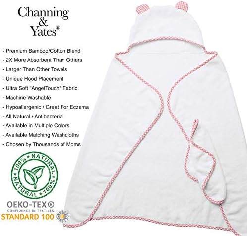 Channing & Yates Premium Pink + Purple Hooded Baby Prains Baby Baby Baby - Органски бамбус крпи за бебиња и мијалници -…