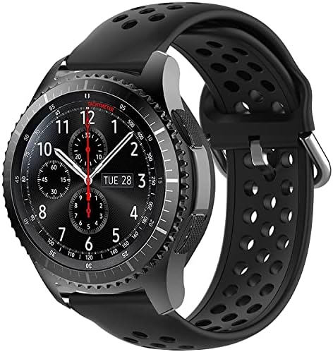 Geageaus Watch Bands компатибилни со Samsung Galaxy Watch 46mm/Gear S3 Frontier Classic Bands, 22 mm Soft Silicone Sport Sport Sport Strap