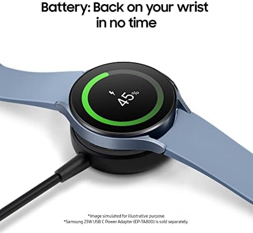 Samsung Galaxy Watch 5 44mm Bluetooth Smartwatch w/ Тело, Здравје, Фитнес И Тракер За Спиење, Подобрена Батерија, Сафир Кристално Стакло,