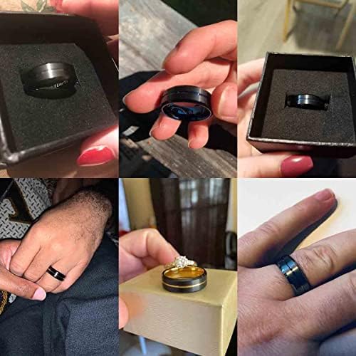 Lauriecinya tunfsten carbide прстен мажи жени свадба бенд прстен од 8 мм удобност вклопување во врежана „те сакам“