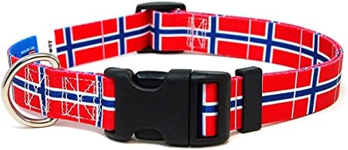 Норвешка Јака За Кучиња | Знаме На Норвешка | Брава За Брзо Ослободување | Направена ВО ЊУ ЏЕРСИ, САД | За Средни Кучиња | Широка 1