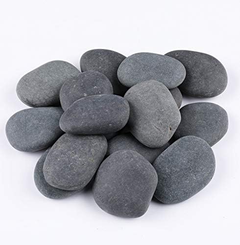 16 сликарски карпи Rockimpact Темно сива црна плажа камчиња овални камења природна река карпи мазна површина за сликање уметнички