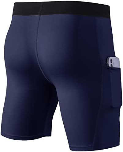 Компресија шорцеви мажи со џеб спандекс долна облека спортски кратко ладно суво трчање хулахопки шорцеви за изведба на базелиер