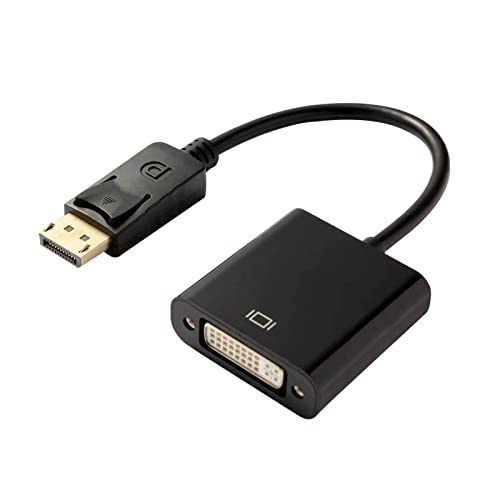 Hannord DisplayPort до DVI адаптер, позлатена порта за прикажување на DP DP до DVI-D конвертор на кабел 1080p машки до женски компатибилен