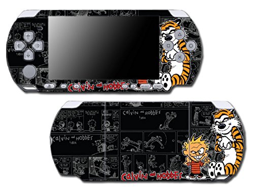 Calvin and Hobbes Comic Tiger Video Game Винил Деклар на налепница за кожа на Sony PSP PlayStation Protable Slim 3000 Series System