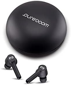 Puregear Pureboom Bluetooth безжични ушни уши со куќиште за безжично полнење, водоотпорни стерео слушалки за контрола на допир во уво вградени микрофон за iPhone/Android телефони/ТВ/л