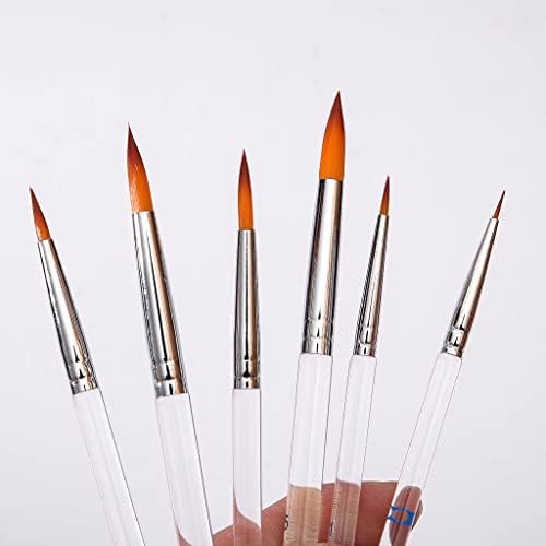 Trexd 6 парчиња акварели четка постави транспарентен држач за пенкало најлон за четка за боја на коса за цртање на сликарско зашилено