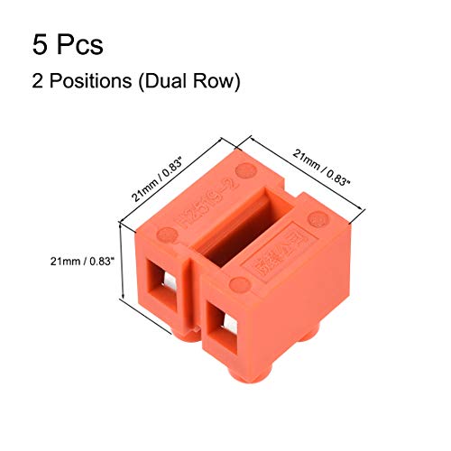 uxcell Терминал Блок, 600V 36A Двоен Ред 2 Позиции H2519 - 2 Завртка Терминал Електрична Бариера Блок, 5 Парчиња