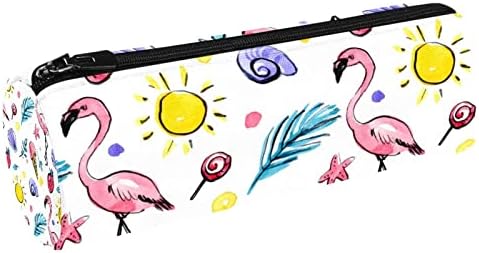 Акварел фламинго полжав сонце лето лето образец молив случај студентска канцелариска торбичка патент пенкало торба шминка козметика торба