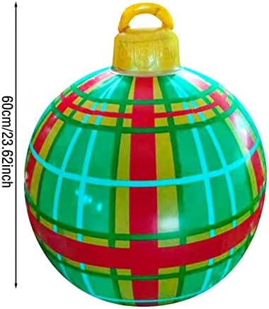 Рикинги 23,6 инчи Божиќни топки на отворено атмосфера декор ПВЦ надуени играчки за домашни Божиќни празнични украси топки за подароци