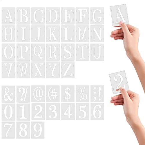 Прасако 3 инчи букви матрици броеви на броеви, 43 парчиња за еднократно симбол за азбуки броеви матрици за сликање на ткаенина од дрво wallид