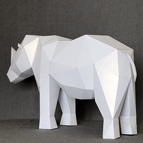 WLL-DP Rhino Model Model Diy Sculpture Creative Home Decoration 3D Geometric Trophy Geometric Trophy Geometric, нема потреба да се сече