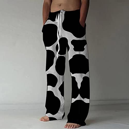 Pantsогер панталони за мажи и удобни обични панталони памучни постелнини печатени панталони за влечење џогери џемпери