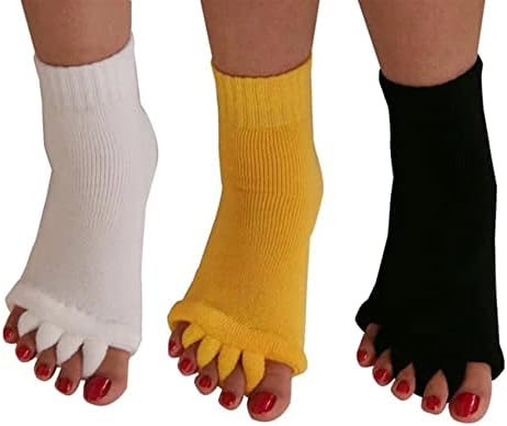 Aibearty 3 пара јога спортска спортска салата пет пети сепаратор чорапи усогласување на ногата Масажа за болка во дополнување