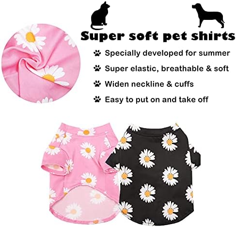 2 пакувања со печатени кошули за кучиња - мека облека за домашно милениче маица облека мачка мачка за дишење на миленичиња кошули