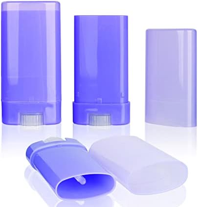 Cosidea 25 парчиња пластична празна 15g виолетова овална форма на усни мелем цевка за дезодоранс контејнери 0,5oz ЦЕЛОВНИ ЦЕЛА МАЛЕН