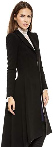 Angенскинвел женски долг ракав кардиган палто со асиметрични полите цврсти кардиганти модни ровови со ровови