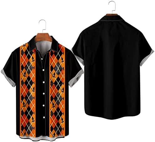 IOPQO металик кошула со долги ракави мажи печатени хавајски кошули со кратки ракави копче надолу памук спандекс маички маички мажи