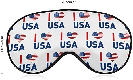 Ја сакам маската за очите на САД-знаме за спиење со прицврстување со прилагодливи блокови од ленти, светло заслепеник за патување за спиење јога