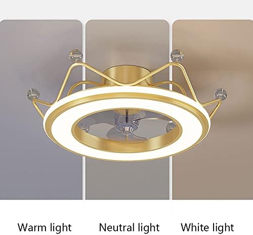 Таванот на собата на Тифиданс Хилдрен со светло и далечински, 24 -инчен луксузен лустер на вентилаторот бело светло тавански светла