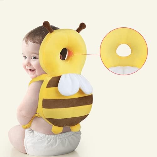 N / B ранец за заштитник на главата за бебиња, прилагодлива безбедност на главата на мали деца, дише и удобно, со вкрстени ленти и влошки