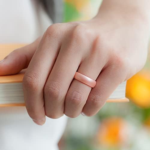 Thunderfit жени силиконски свадбени бендови, свадбени прстени со лисја од лисја - широк 5,5 мм