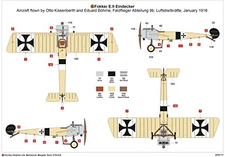 Airfix A50177 E II Royal Aircraft Factory BE2C Воена кучиња во двојки за пластични модели Подароци