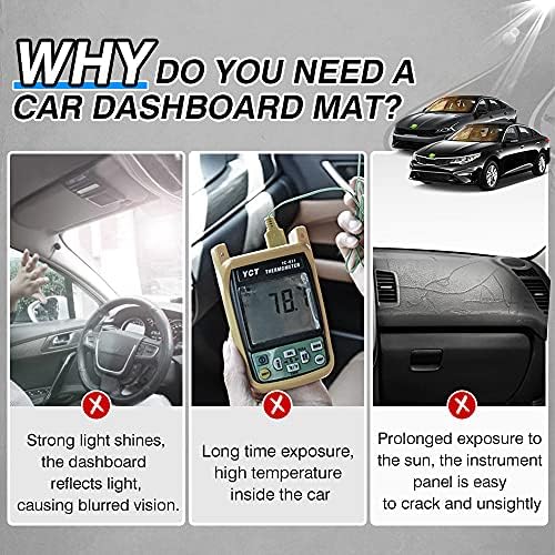 Cartist Custom Fit for Suede Dash Cover 2017 2018 2019 2020 Kia Optima Dashboard Mat Non-Slip Dash Mat Pad Тепих без мирис на сончање