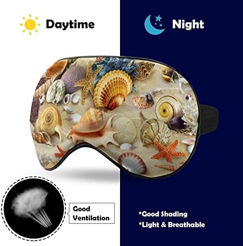 Океански конус starвездички морски школки за спиење маски за затемнување на окото со прилагодлива еластична лента ноќно слепило за жени мажи за