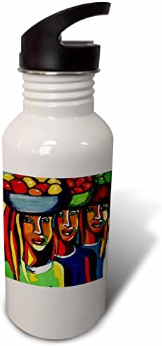 3drose Слика на светло сликарство во боја на три африкански дами кои држат. - шишиња со вода