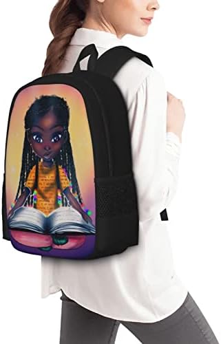 Африкански Училишен Ранец Црна Девојка Торба За Книги Издржлив Лаптоп Патување Дневен Пакет За Жени Тинејџерски Пикник Пешачење