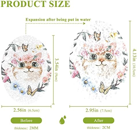 Алаза маче мачка цветна круна природна сунѓер кујна целулоза сунѓери за садови миење на бања и чистење на домаќинствата, не-крик