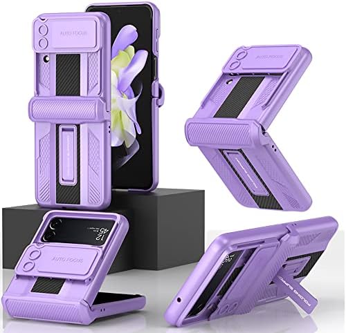 Baili Galaxy Z Flip 4 Случај Со Kickstand, Опремен Со Уред За Заштита На Шарки И Капак За Заштита На Камерата Со Непречено Движење