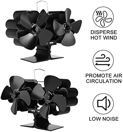 XFADR SRLIWHITE Двојна Глава Црн Камин Вентилатор 8 Ножеви Шпорет На Топлина Вентилатор Најавите Дрво Режач Еко Пријателски Вентилатор Дома