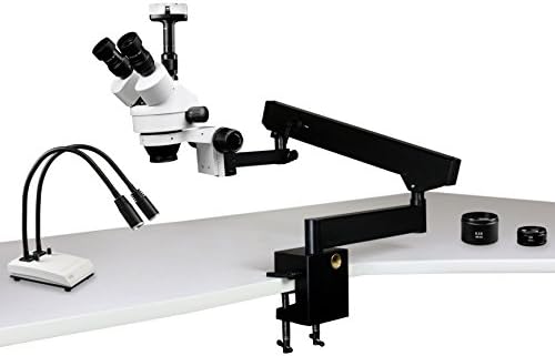Визија Научни Тринокуларни Зум Стерео Микроскоп, 10x WF Окуларот, 3.5 X—90x Зголемување, 0.5 X &засилувач; 2x Aux Објектив, Артикулирање