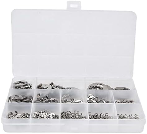 400pcs E CLIP Circlip Ringing Ring, 604 Не'рѓосувачки челик Е -клип Асортиман Сет комплет за лежиште