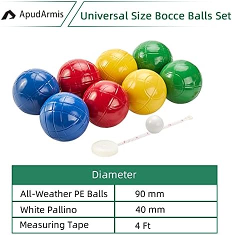 Apudarmis 90mm Bocce Топки Во Собата, Полесни Отворено Bocce Игра За Дворот/Тревникот/Плажа-Во собата на 8 Меки Јп Топки &засилувач;