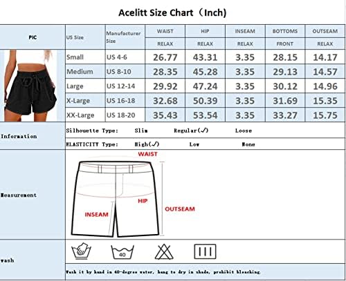 Acelitt жени лето случајно удобно меко влечење еластични шорцеви за пот, S-XXL