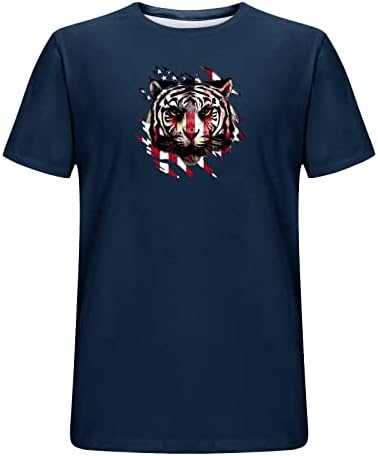 LCEPCY Cool четврти јули маици за мажи Обичен екипаж врат Краток ракав графички маички 2023 летна патриотска кошула