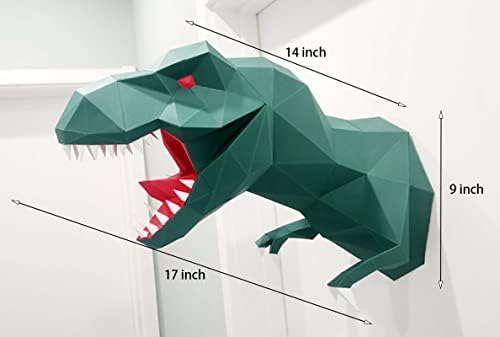 Feiziali диносаурус глава wallид монтирање ， 3Д хартиена уметност ， пред-скратен комплет за хартија за хартија ， деца подароци wallидови