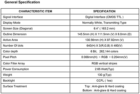 Starny LB064V02 6.4 ”екранот TFT LCD панел