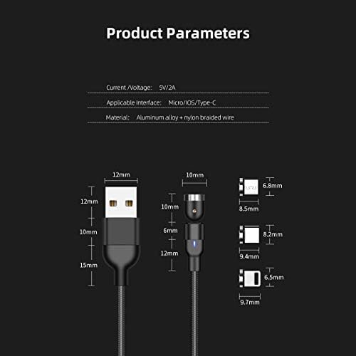 BoxWave Кабел Компатибилен Со Oculus Потрагата 2 - Magnetosnap AllCharge Кабел, КАБЕЛ ЗА Полнење МАГНЕТ USB ТИП-C Микро USB За