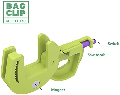 Бонусупер 3 Парчиња Торба Клипови Со Магнет-Храна Клипови, Чип Клипови, Торба Клипови За Складирање На Храна Со Воздух Тесни Заптивка Зафат,