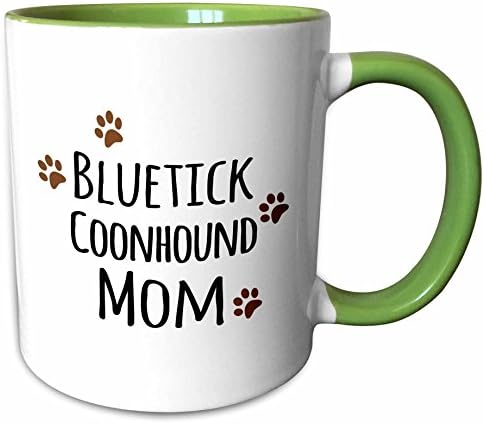 3drose Bluetick Cooonhound Dog Mom - Doggie by Bred - Brown Muddy Paw Prints. - чаши