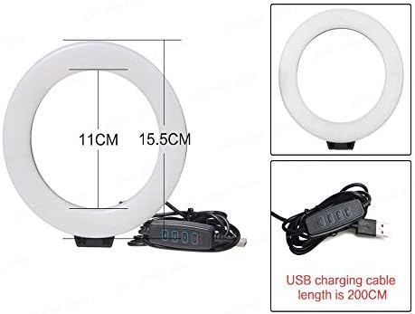 ZSEDP 6 Инчен Мини ЛЕД Десктоп Видео Прстен Светло Селфи Светилка СО СТАТИВ Штанд USB Приклучок За Фото Фотографија Студио